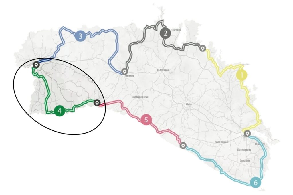 Mapa de l’etapa #4 de Camí de Cavalls 360º en BTT 6 etapes (Foto: Camí de Cavalls 360º).